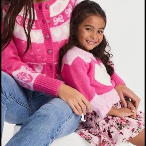 Loveshackfancy toddler pink heart cardigan